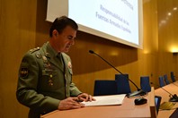 Teniente coronel Raimundo Rguez Roca durante su conferencia