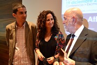 El rector con los organizadores en la clasura Jornadas estudios bizantinos