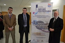 Raul Perez director Deportes UAL Enriqe Lizalde y Pedro Molina Jornadas Deporte Universitario