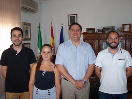 Javier Rodríguez Promotor Cultural, Rocio Abad Concejal de Cultura, Francisco Alonso Alcalde y Juan Rafael Guzmán Concejal de Deportes