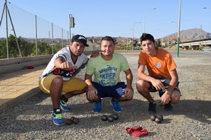Jordi, Ricky  y Jonatan, los tres primeros clasificados del Torneo de Petanca Villa de Gádor