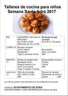 Cartel talleres cocina Semana Santa