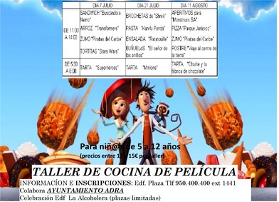 cartel taller cocina verano 2017