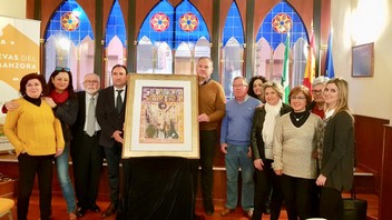 presentadores cartel y componentes paso blanco