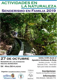 cartel senderismo en familia mecina bombaron