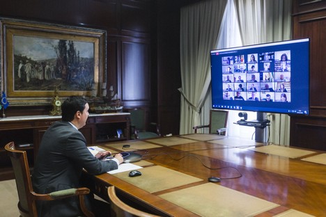Pleno ordinario Diputación de Almería telemático. Presidente, Gimenez, Liria. Teletrabajo.