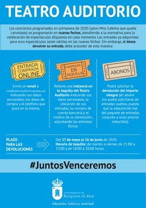 Devolución entradas Teatro Auditorio