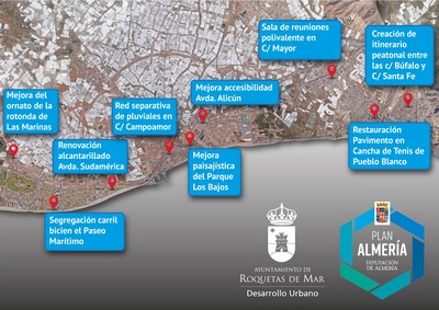 Actuaciones en Roquetas con fondos Coopera del Plan Almería de la Diputación 07072020