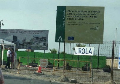 Cartel de las próximas obras
