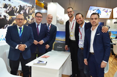 Fernando Giménez en una entrevista con responsables de Eurosport en la World Travel Market de Londres