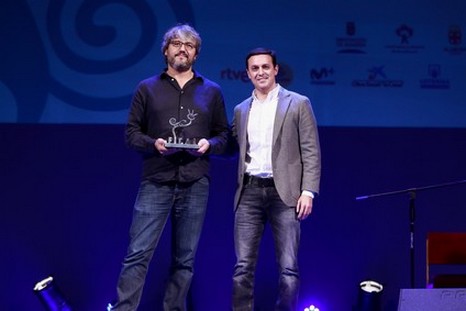 Javier A. García con el cineasta David Martín de Los Santos, premiado en Fical