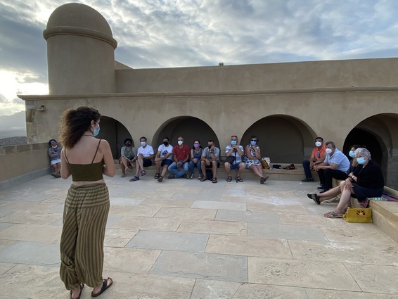 Alcalde y concejal participan en la charla medioamental en el Castillo de Terreros