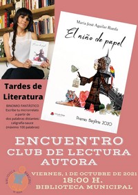 Cartel encuentro literario M Jose Aguilar