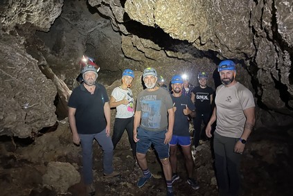 Pulpileños en la actividad de aventura en las Cuevas de Sorbas
