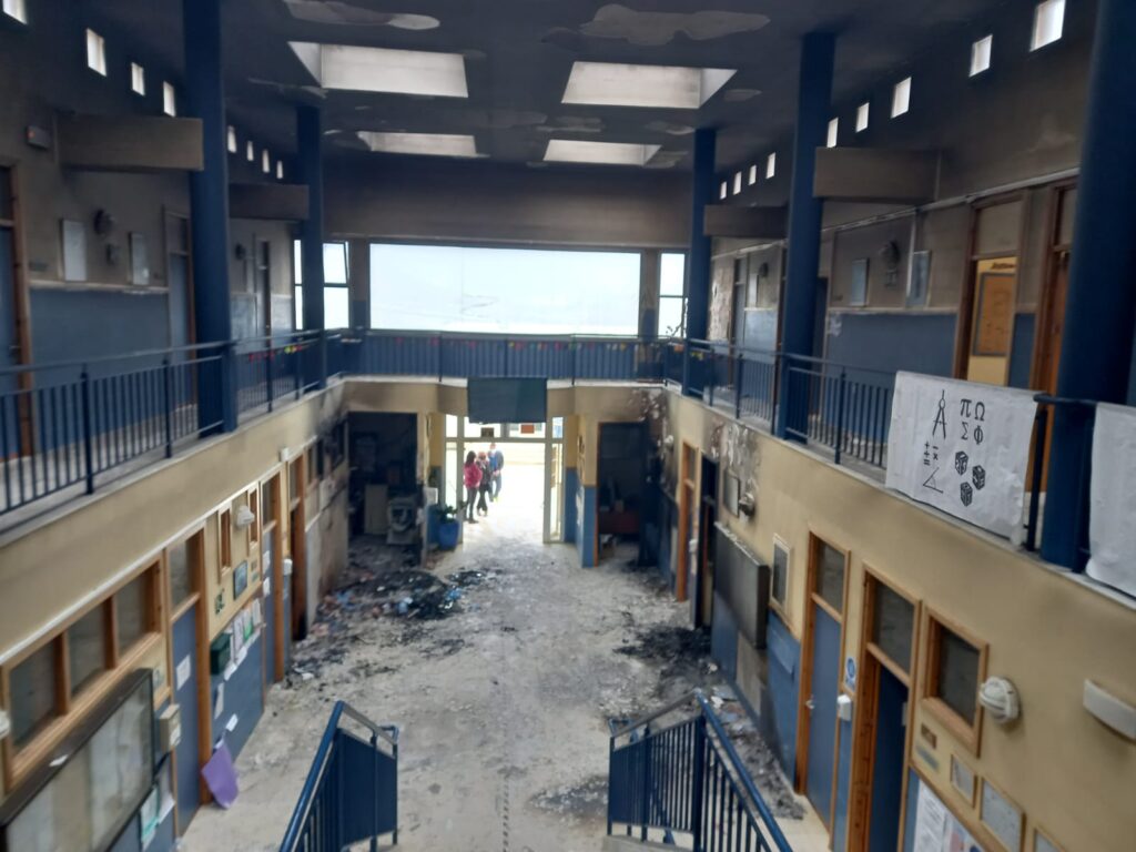 El centro tras el incendio