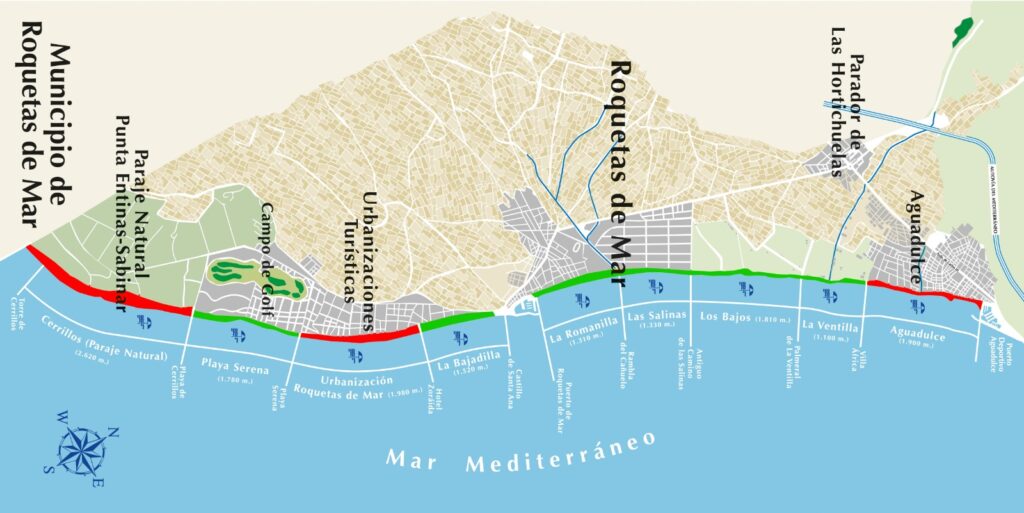 MAPA PLAYAS ROQUETAS DE MAR NORMATIVA