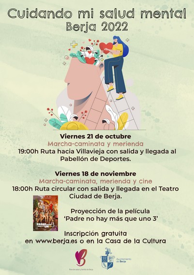 Cartel cuidando mi salud mental Berja 2022