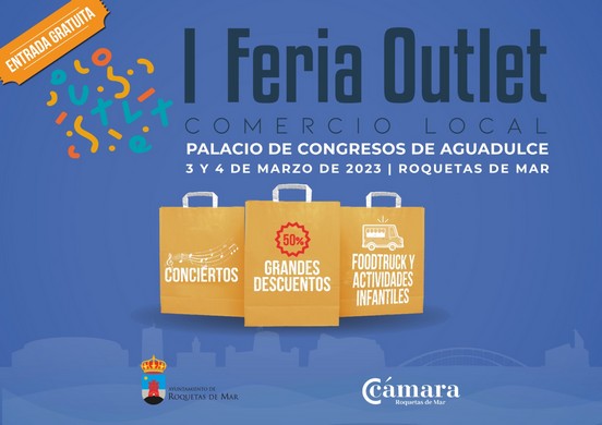 Cartel Outlet azul