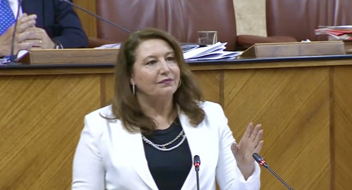 La consejera Carmen Crespo en el Parlamento andaluz