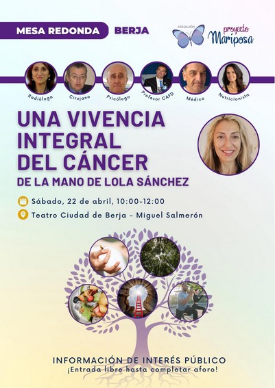 Cartel mesa redonda Cancer Berja