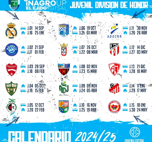 Juvenil División de Honor Calendario