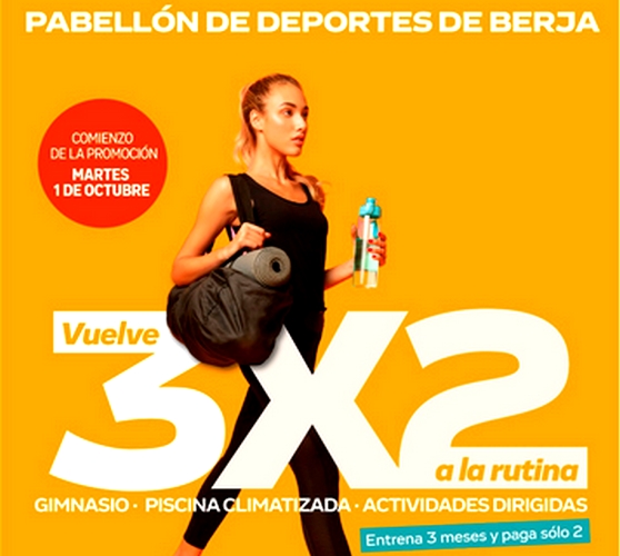 Cartel promocion 3x2 Deportes Berja