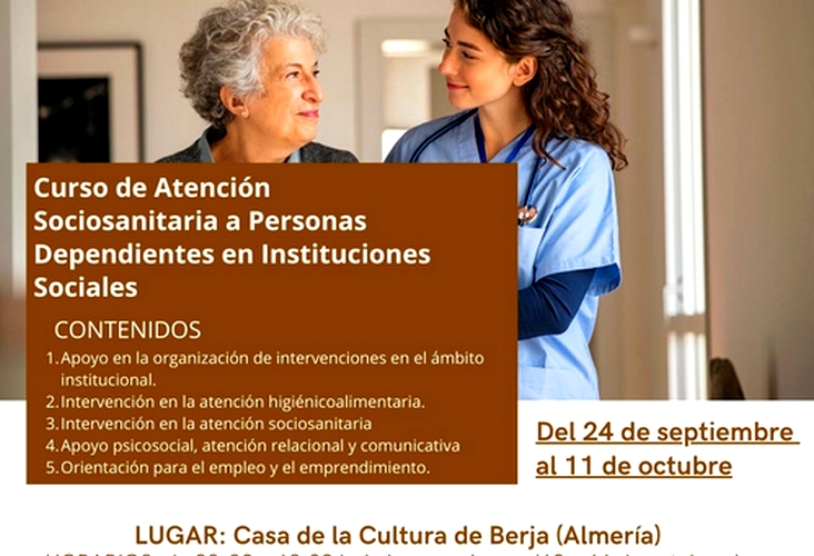 cartel curso atencion sociosanitario Berja 2024