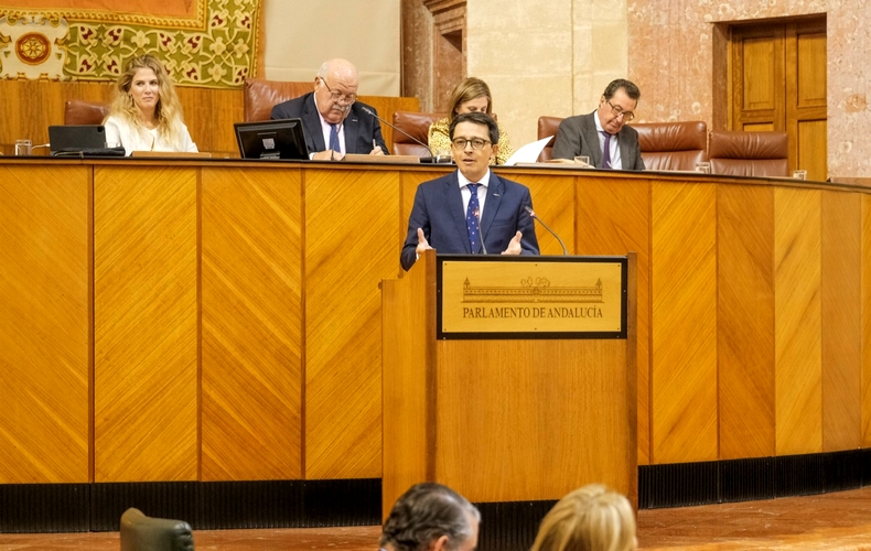 MANUEL GUZMÁN DURANTE SU INTERVENCIÓN EN EL PARLAMENTO