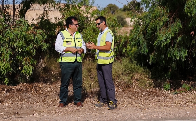 Antonio J Rodríguez en una visita a carreteras provinciales