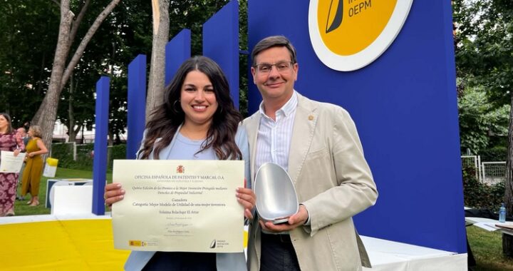 FOTO 1 JUNIO 16 2026 INVESTIGADORA GANA PREMIO OFICINA ESPAÑOLA DE PATENTES Y MARCAS