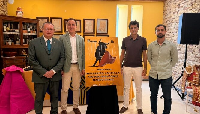 Ginés Carmona, Alfonso García Alcalde de Vera, Antonio Soler concejal de cultura y Ruiz Manuel