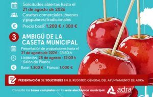 Adra abre las convocatorias para las barras de mediodía, las casetas del Real y el ambigú de la Feria y Fiestas 2026